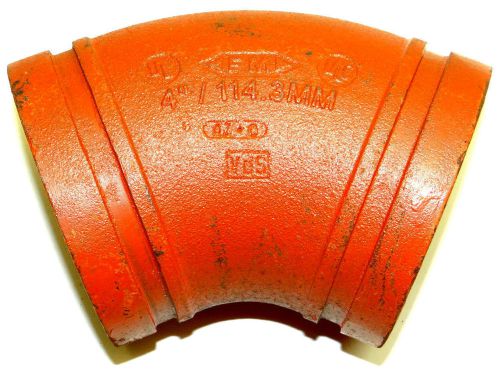 &#034;Grinnell&#034; 201 Fire Sprinkler 45° Elbow Grooved Pipe Fitting (4&#034;\114.3mm)