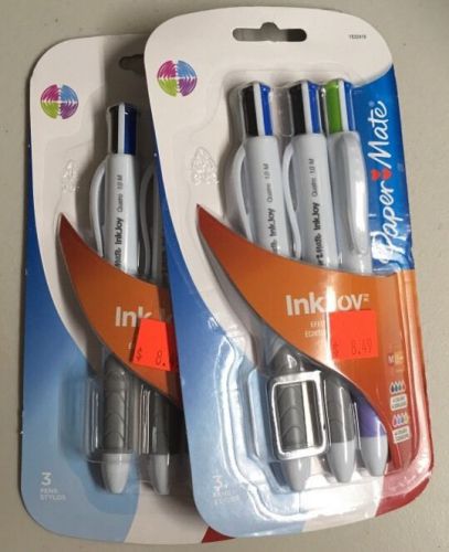 InkJoy Quatro Ballpoint Retractable Pen, 1.0 mm, Assorted 3 pack 2 Packages NEW!