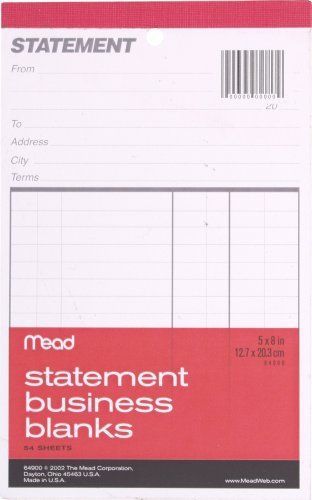 Mead Statement Business Blanks, 1 Notebook, 54 Sheets (64900)