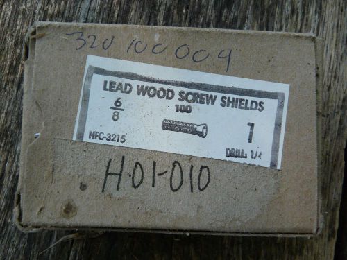 1/4&#034; drill size lead shields / anchors for anchoring #6-#8 wood screws 50/pk