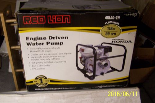 4-Hp Honda Engine Driven 2&#034; Water Pump Red Lion Sump Pumps 4RLAG-2H