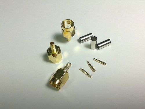200pcs SMA male plug RF coaxial connectors crimp for RG316 RG174 cable