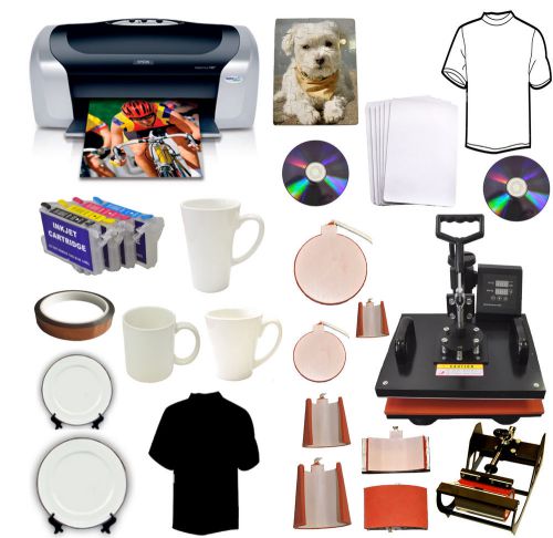 8in1Heat Press,Epson C88+,Cartridges,T-shirts,Mugs,Hat,Plate,iPhone,Samsung Case