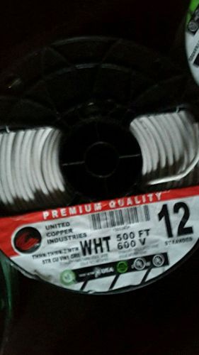 NEW Stranded THHN 12 Gauge AWG Building Wire 500-Feet White