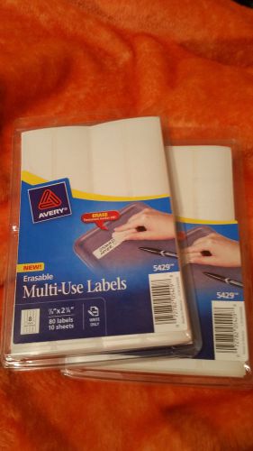 Avery 5429 Multipurpose Erasable Labels - .88&#034; W X 2.88&#034; L  2-Pack (150 Labels)