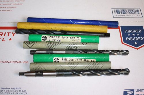 Three new mt#1, morse taper #1 drill bits – 27/64, 29/64 &amp; 15/32 for sale