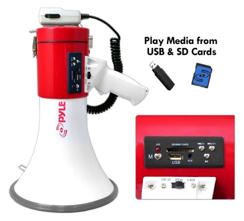 Bullhorn Megaphone Microphone Speaker Crowd Control Siren Outdoor Rechargeable