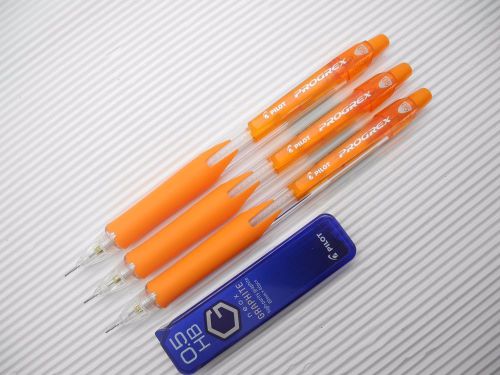 Orange new 5pcs pilot progrex h-125c 0.5mm mechanical pencil free hb leads(japan for sale