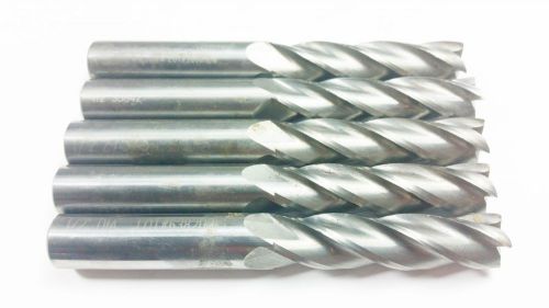 Machinist lot of 5) 1/2&#034; htc carbide 4 flute 4&#034; end mill *nr* b 228 for sale