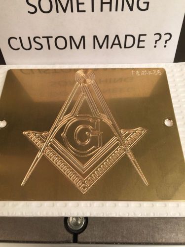 FREEMASONRY MASON EMBLEM SOLID BRASS ENGRAVING PLATE FOR NEW HERMES FONT TRAY