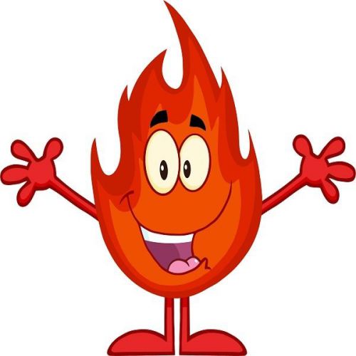 30 Custom Happy Cartoon Flame Personalized Address Labels