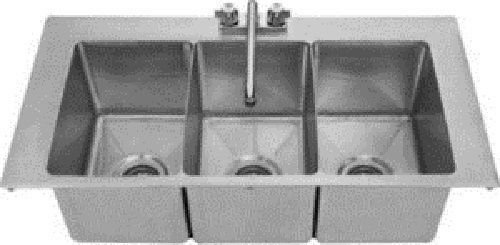 Sink Three Compartment Drop-in With Free Faucet - NSF