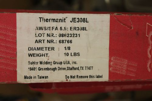 THERMANIT BOHLER JE308L T-186 AWS/SFA 5.9 ER308L 10 POUNDS WELDING ROD 1/8&#034;