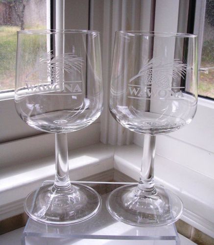 Wawona Hotel Engraved Wine Glasses Yosemite National Park (2 Glasses)