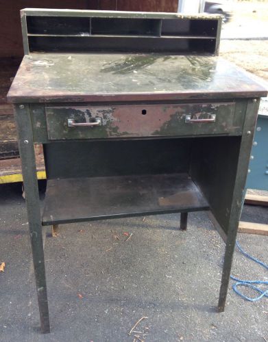 METAL INDUSTRIAL DESK STEAM PUNK ERA FORMAN / MANAGERS WRITING DESK