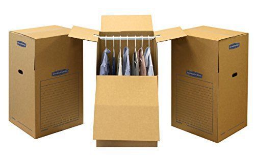 40%sale bankers box smoothmove moving boxes wardrobe, 24 x 24 x 40 inches, 3 for sale