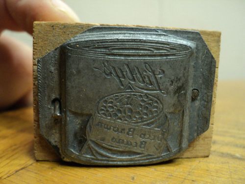 Vintage Libby&#039;s Deep Brown Beans Printing Press Ink Stamp Block Printing Tool