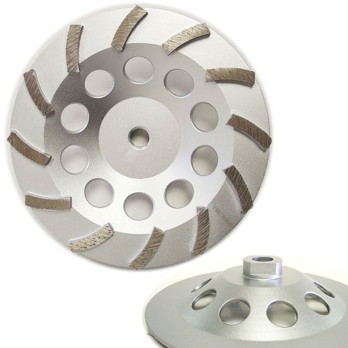 7” Premium Turbo Diamond Cup Wheel for Concrete 12Seg 5/8”-11 Threads 30/40 Grit