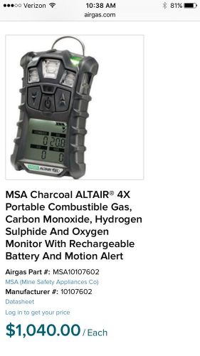 MSA Charcoal Altair Monitor