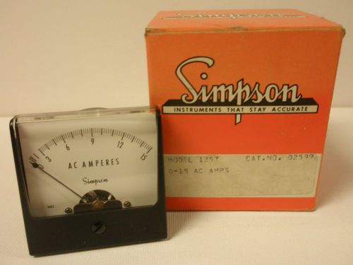 Simpson AC Panel Meter 0-15 AC Amps