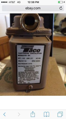 Brand New Taco 006-B4 Bronze 3/4&#034; Sweat Cartridge Circulator Pump