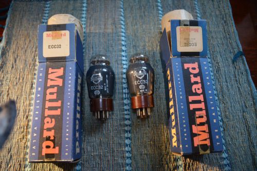 MULLARD ECC32 TUBES PAIR 13D2 CV181 B65 CV1988 6SN7GT