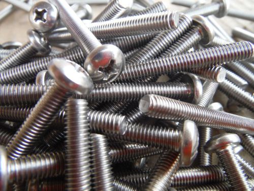 #10-32 x 2&#034; round head phillips machine screw (80pcs) stainless for sale