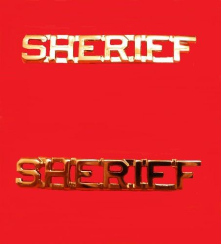 Sheriff Collar Pin Set Cut Out Letters Department Insignia Rank Gold 2206 New