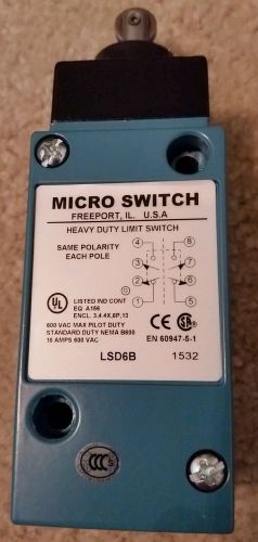 HONEYWELL MICRO SWITCH LSD6B Heavy Duty Limit Switch, Top Actuator