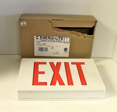 New emergi-lite ac led emergency exit light sign model ecl 4r 120 volt for sale