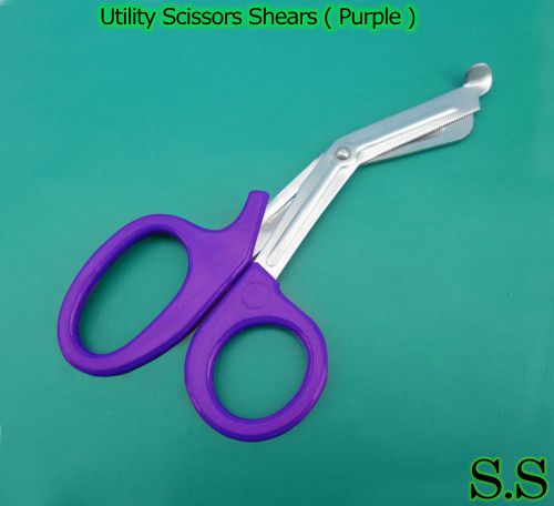 100 Pieces EMT Utility Scissors 7.5&#034; (Purple Handle)