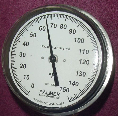 Palmer 1050  Rigid Dial 5&#034; Thermometer-Liquid Filled System~Adjustable Angle