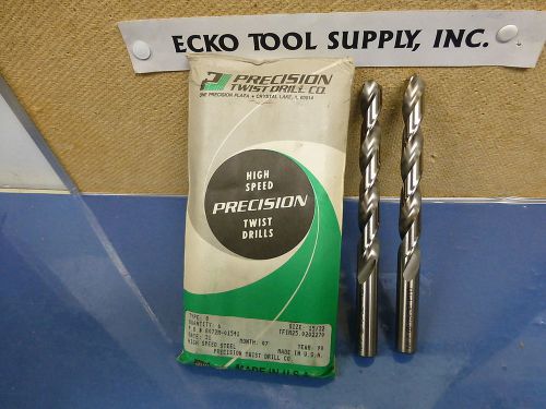 JOBBERS LENGTH DRILL 15/32&#034; 118DEG SPL PT BRIGHT PRECISION TWIST USA 2PCS $6.50