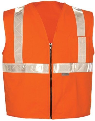 OK-1 336 Zipper Style Orange Vest - White Trim, Large