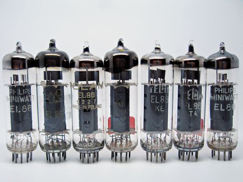 7 x RFT Telam Philips NOS &amp; Used EL86 - 6CW5 Pentode Vacuum Audio Tubes 1960s