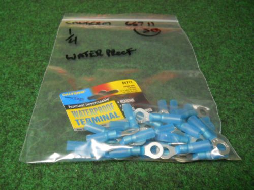1/4&#034; Ring WaterProof Terminals 65711 Blue 16-14 AWG Connector stake lot of 30