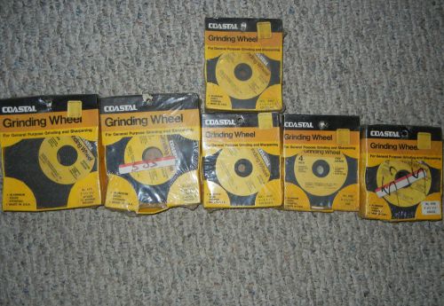 Lot 6 Coastal Made in USA Grinding and Sharpening Wheel 5&#034;x1/2&#034;x1/2&#034; 3/4x1/2 NEW
