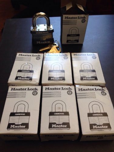 7X Master Lock Commercial Padlocks 1KA KEYED ALIKE Hardened Shackle 2258 LOT