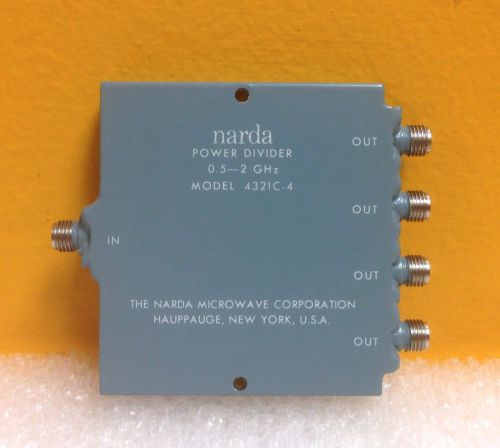Narda 4321C-4 0.5 to 2 GHz, 30 W, SMA (F-) All Ports 4 Way Poer Splitter (New!)