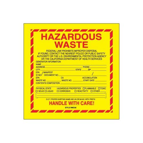 &#034;Tape Logic Labels, &#034;&#034;Hazardous Waste - California&#034;&#034;, 6&#034;&#034; x 6&#034;&#034;, 500/Roll&#034;