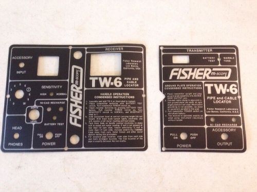 Fisher M-scope Tw-6 Receiver Transmitter Replacement Faceplate Covers Stickers