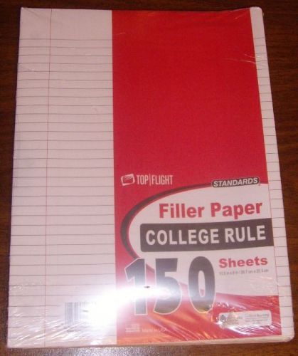 Lot of 7 Packs Top Flight  Filler Paper 10.5 X 8 College Rule Sheets 12302