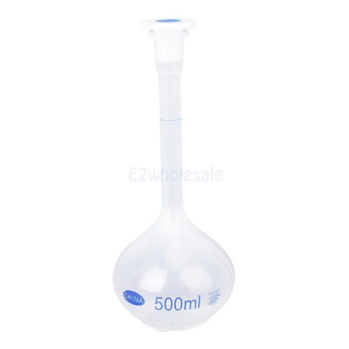 500ml Lab Volumetric Flask Measuring Bottle with Cap Graduated Container Plastic