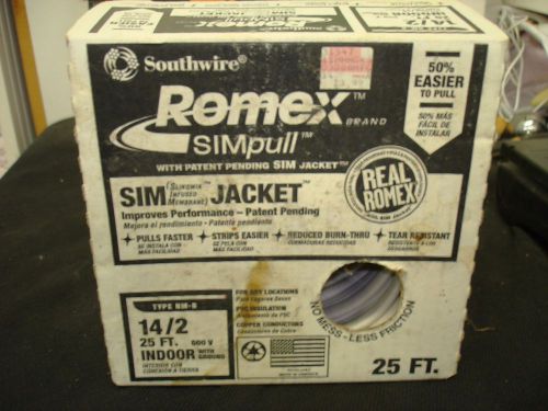Southwire Romex Simpull 14/2  25 ft. Indoor 600V with Ground - NIB