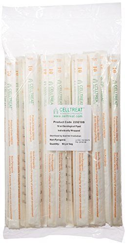 Celltreat 229210B Serological Pipet, 10mL Capacity, Sterile, Individually Case