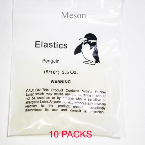 10Packs Dental 5/16&#039;&#039; 3.5Oz Latex Elastics Ligature Ties Bands Penguin US F