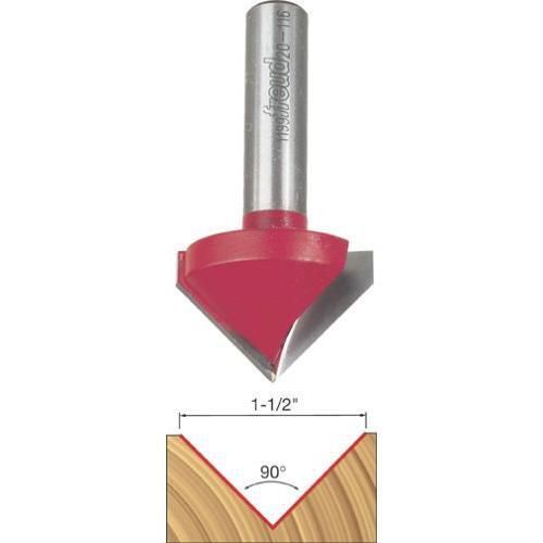 Freud 20-116 1-1/2-inch diameter 90-degree v-grooving router bit with 1/2-inch for sale