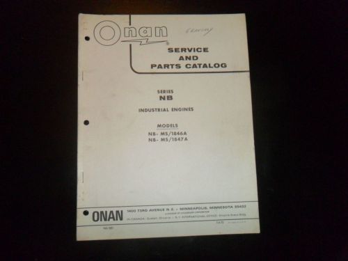 VINTAGE ONAN INDUSTRIAL ENGINES SERVICE &amp; PARTS CATALOG SERIES NB!!! RARE