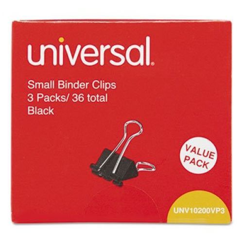 Universal Small Binder Clips Black/Silver, 144 Each (10200VP)
