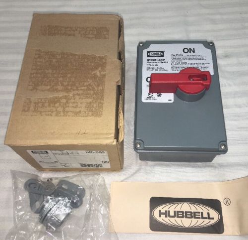 NEW HUBBELL HBLDS3 SAFETY DISCONNECT SWITCH 30-Amp 30A 600V NIB FAST SHIPPING